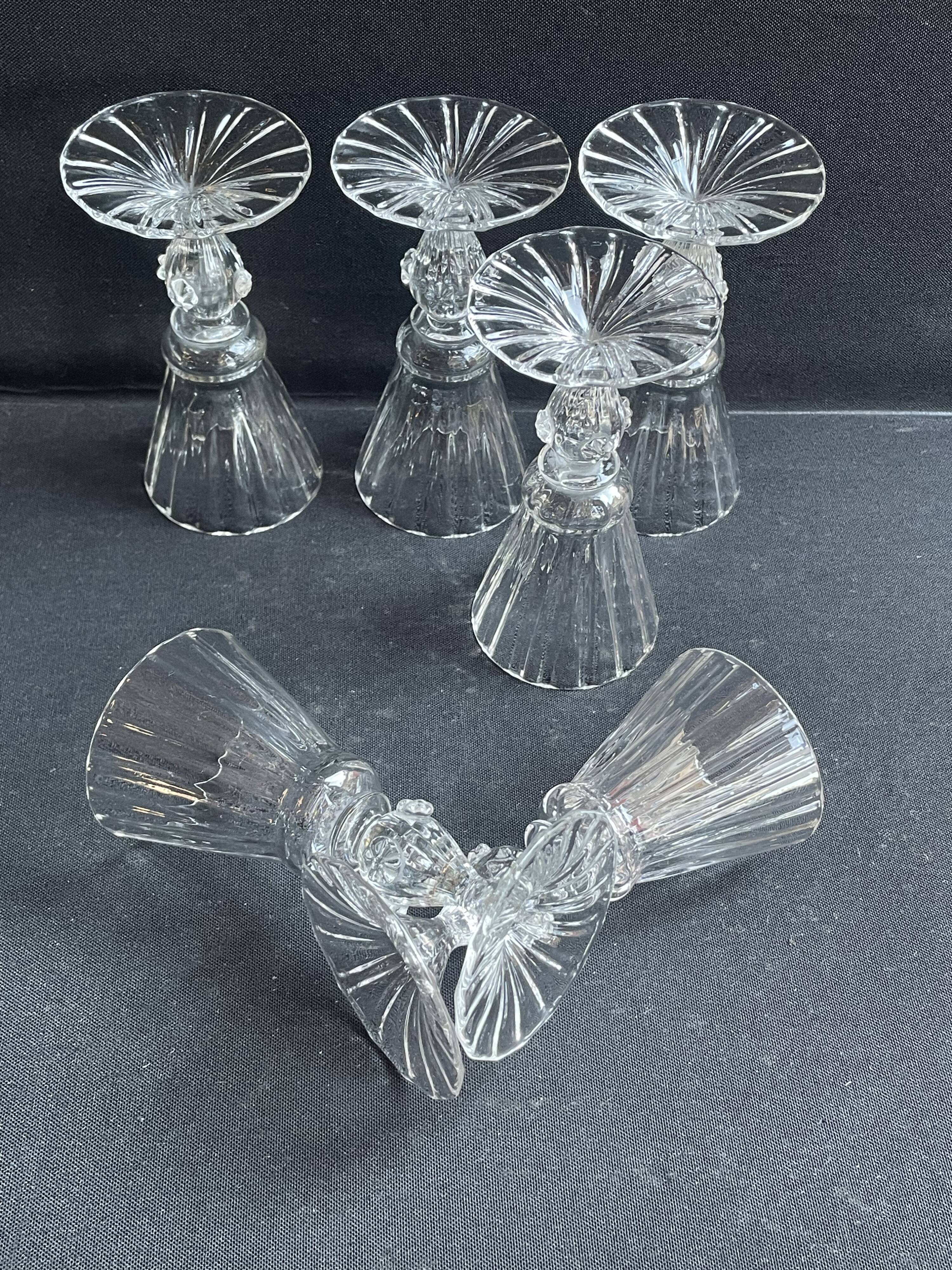 6 Daum Florentine service glasses – late 19th century