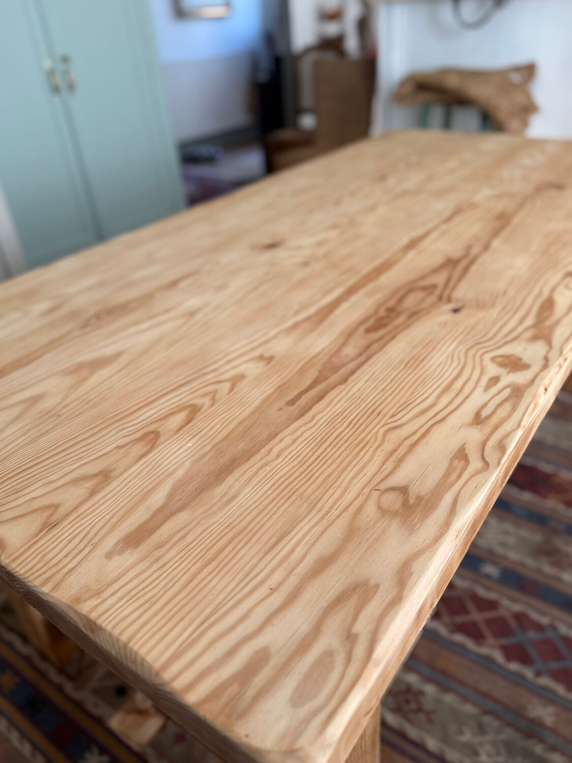 Large farmhouse table in solid ash