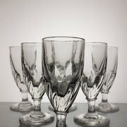 6 19th century wine/absinthe glasses