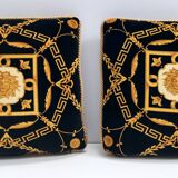 Paire de coussins noirs de haute qualité par Gianni Versace, Italie, années 1980-1990