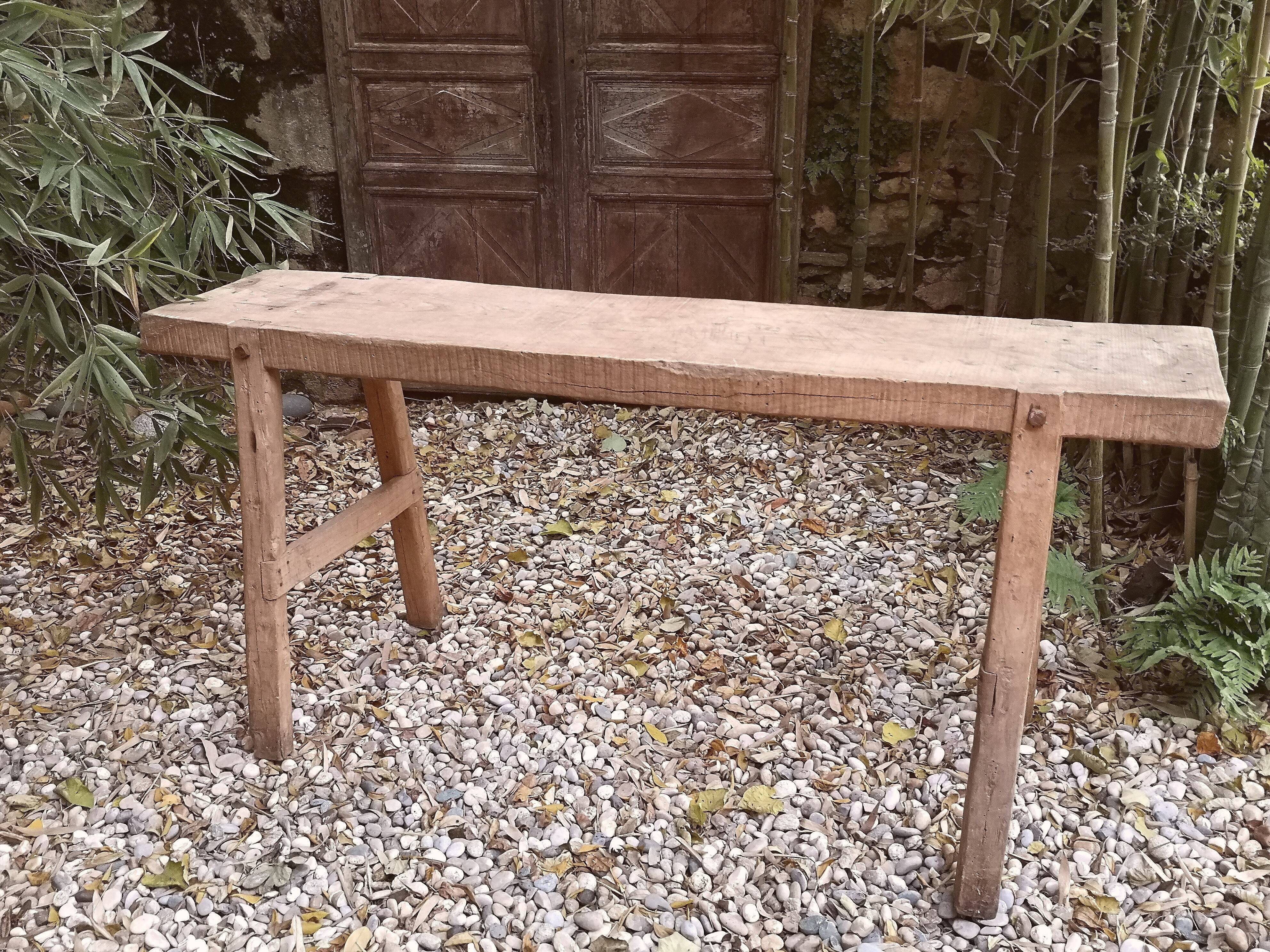 Industrial wood console