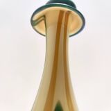 Beige Encased and Hand-blown Glass Decanter Bottle, Italy