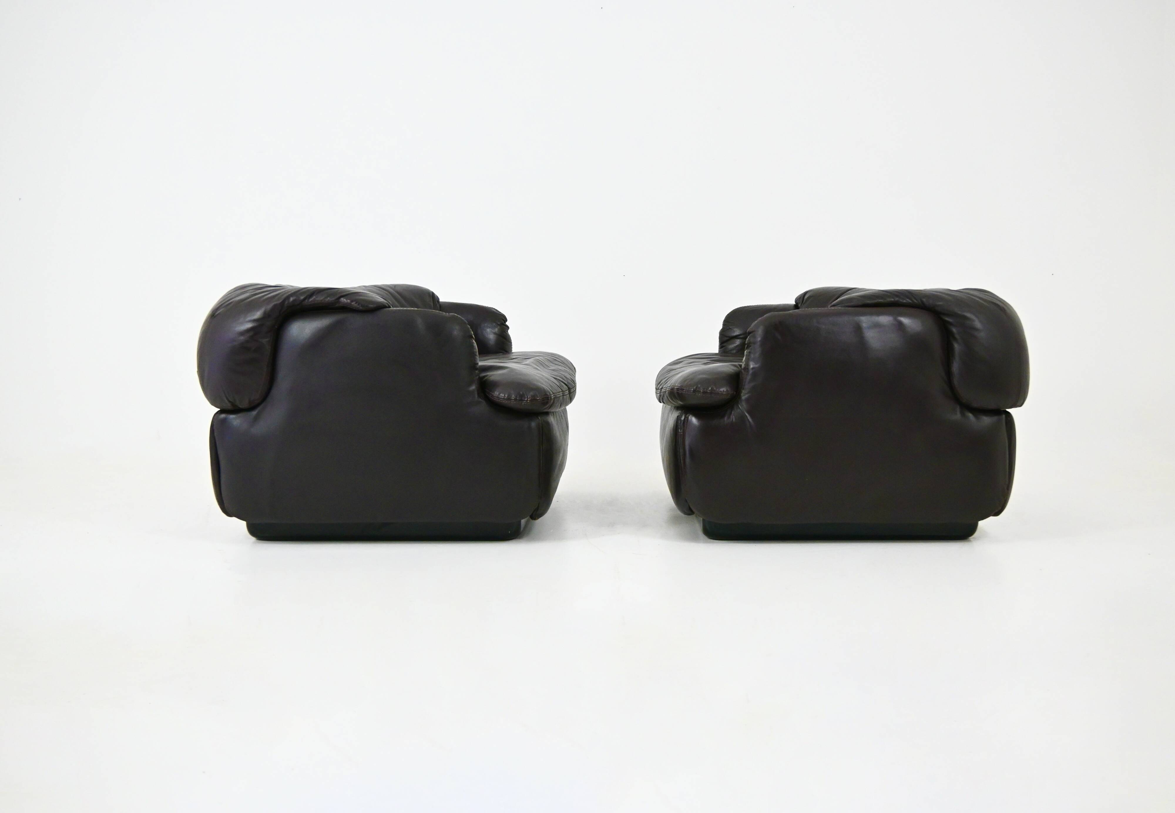 Fauteuils « Confidential » par Alberto Rosselli pour Saporiti Italia, 1970
