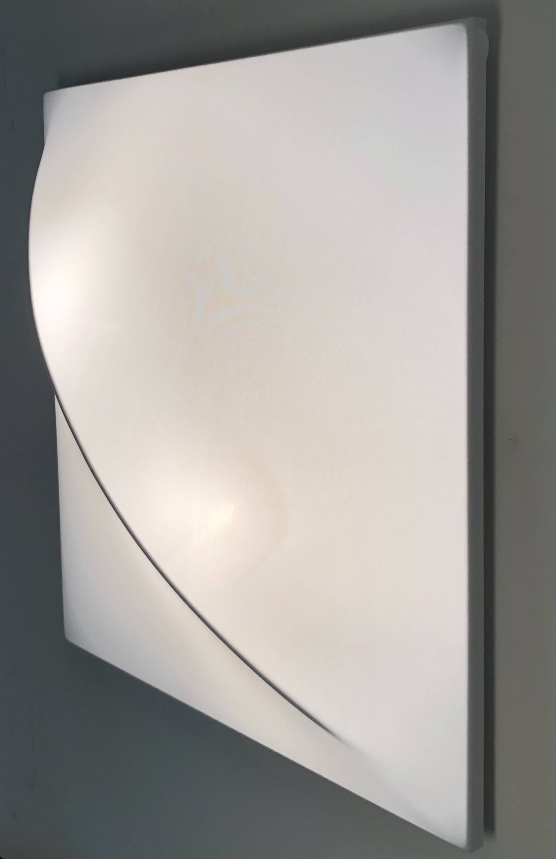 Square wall light with white fabric diffuser, Italy 70s