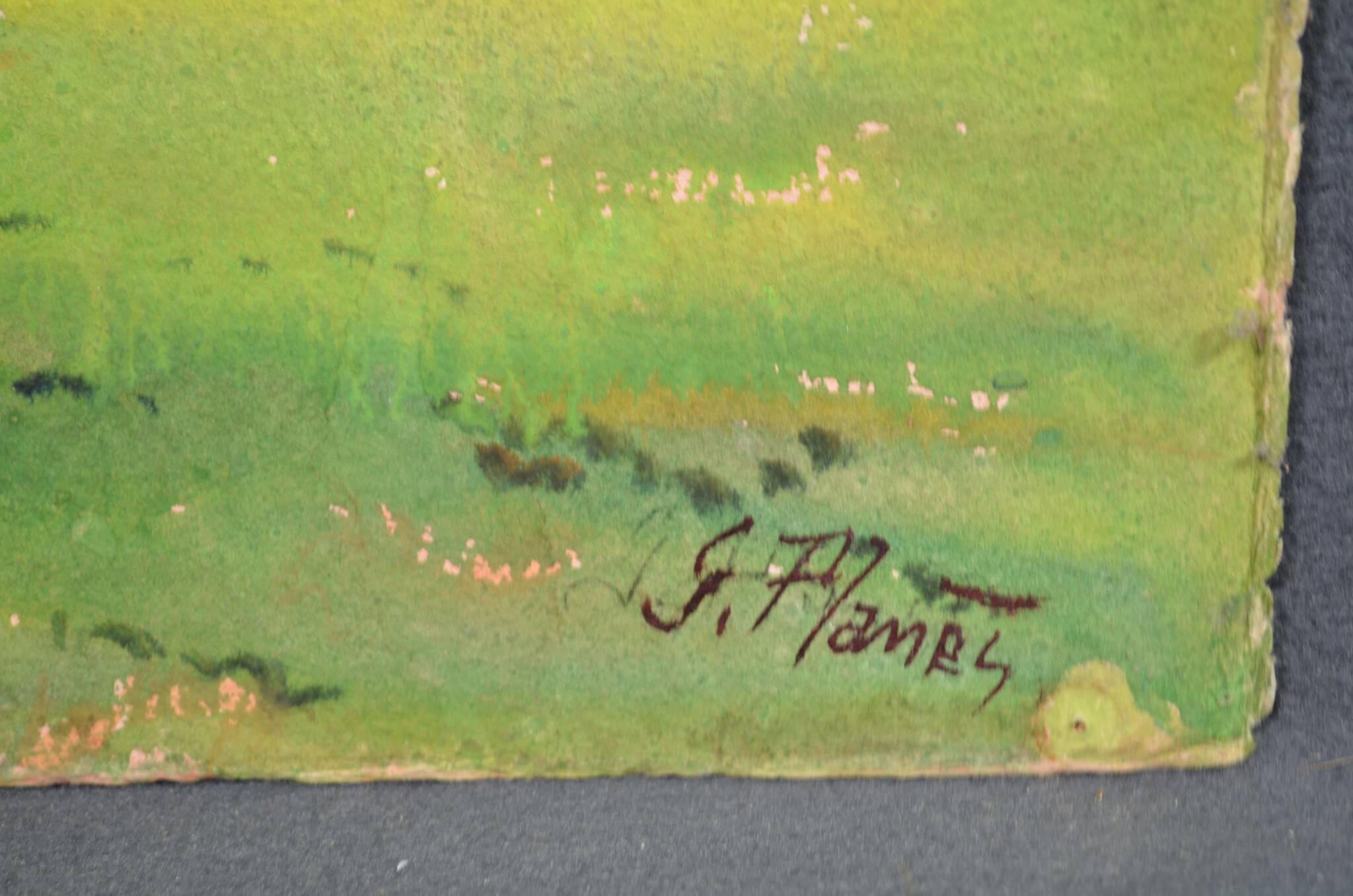 Georges Planes (1897-1977) Valley Landscape, Riverbank (double-sided)