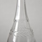 Antique crystal carafe engraved with a laurel leaf frieze