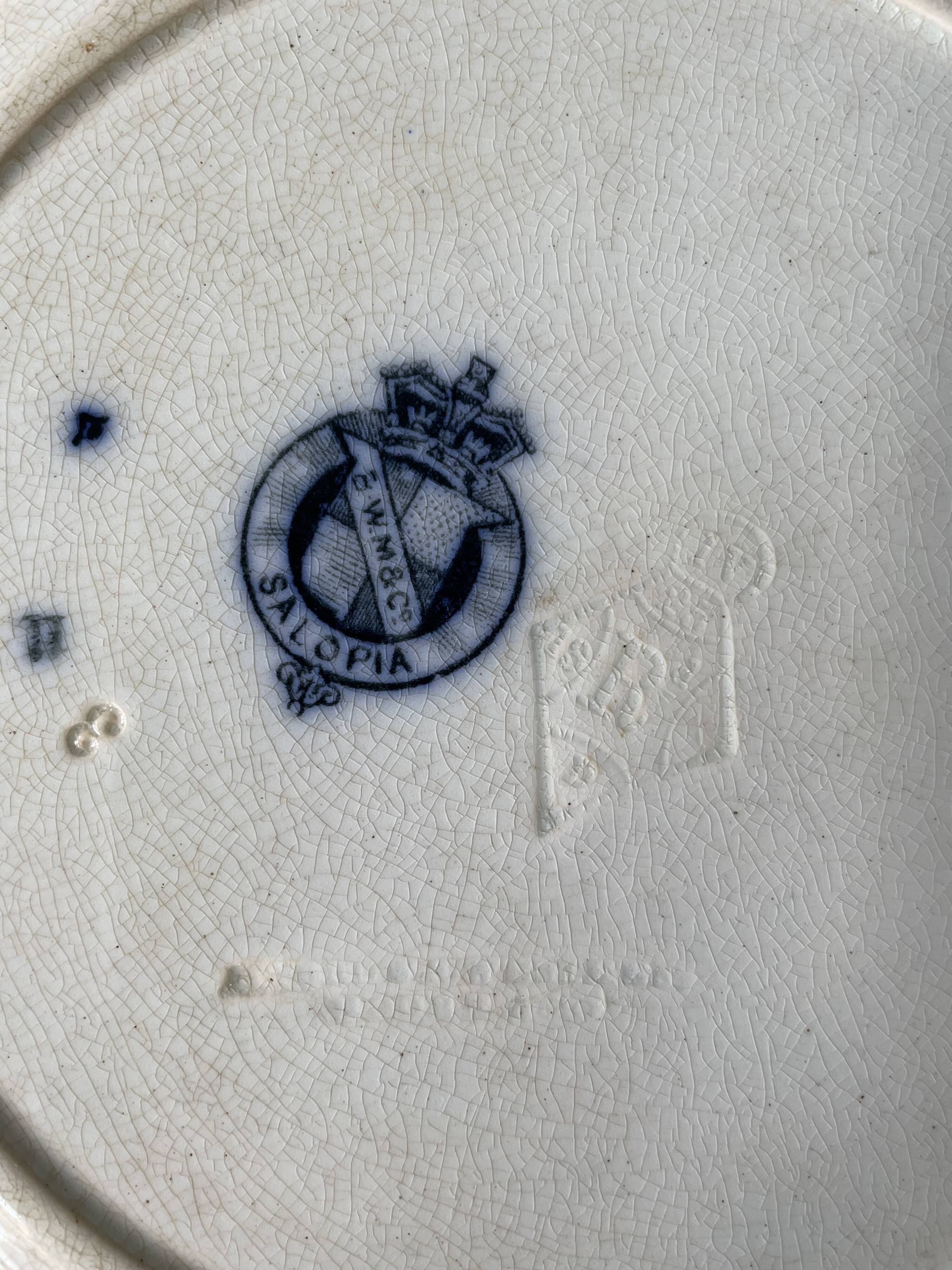Assiette ancienne anglaise b.w.m & co, collection « salopia » xixème