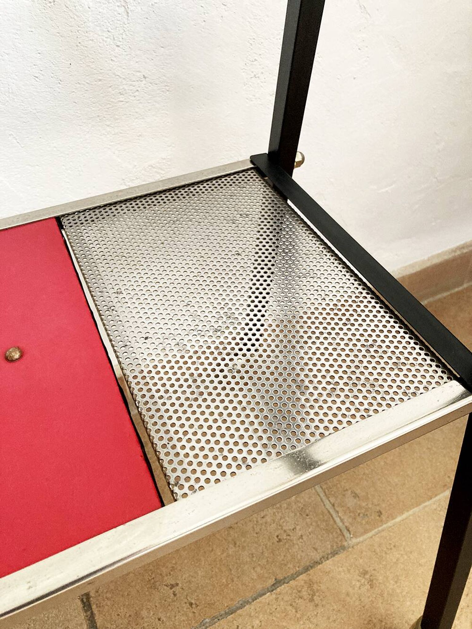 Glass and metal serving trolley, 1960s