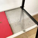 Glass and metal serving trolley, 1960s
