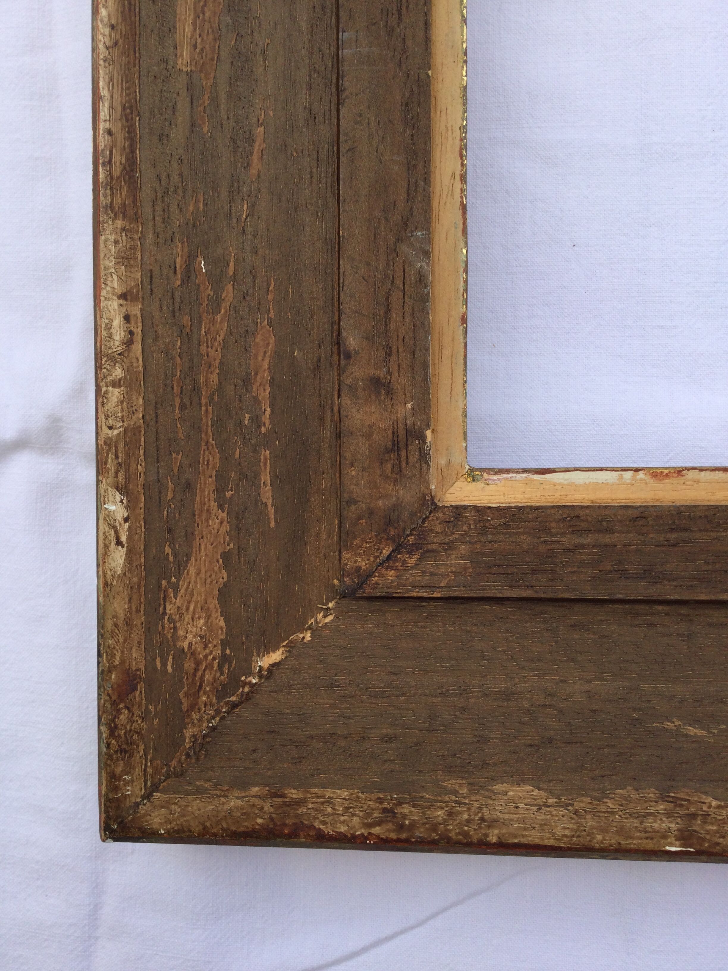 1950s frame in gilded wood aged effect and fabric