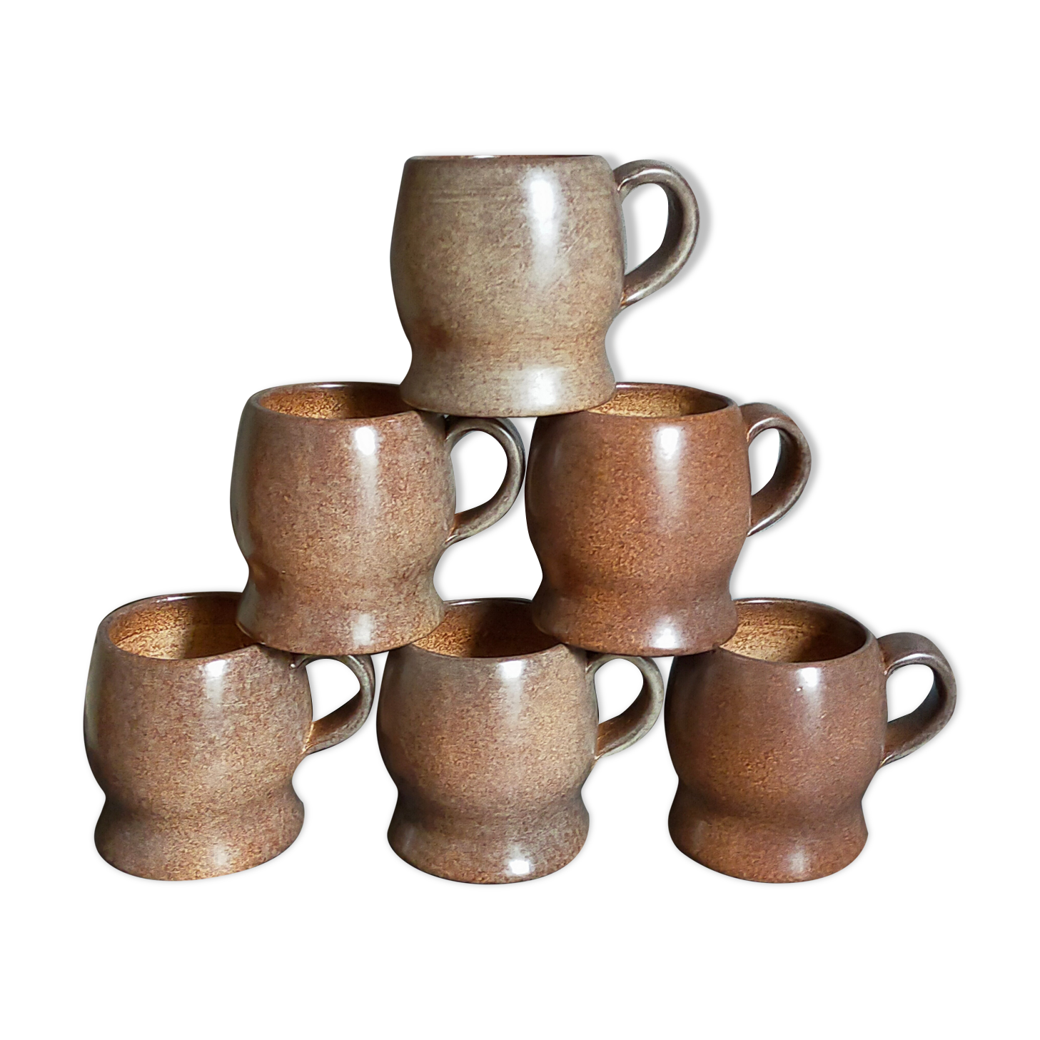 Six chopes céramiques de Max Idlas années 60