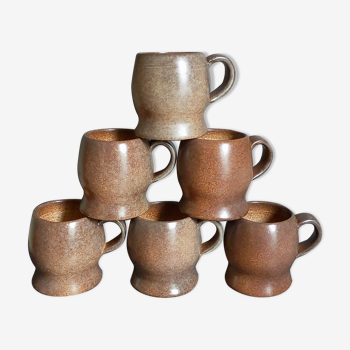 Six ceramic mugs by Max Idlas 60s