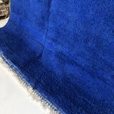 Moroccan Berber carpet beni Ouarain intense blue uni 2.94x2.07m