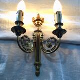 Louis XVI style bronze wall lamp with 2 lights