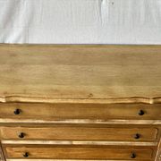 Neo rustic mini buffet chest of drawers with 3 drawers renovated in raw wood