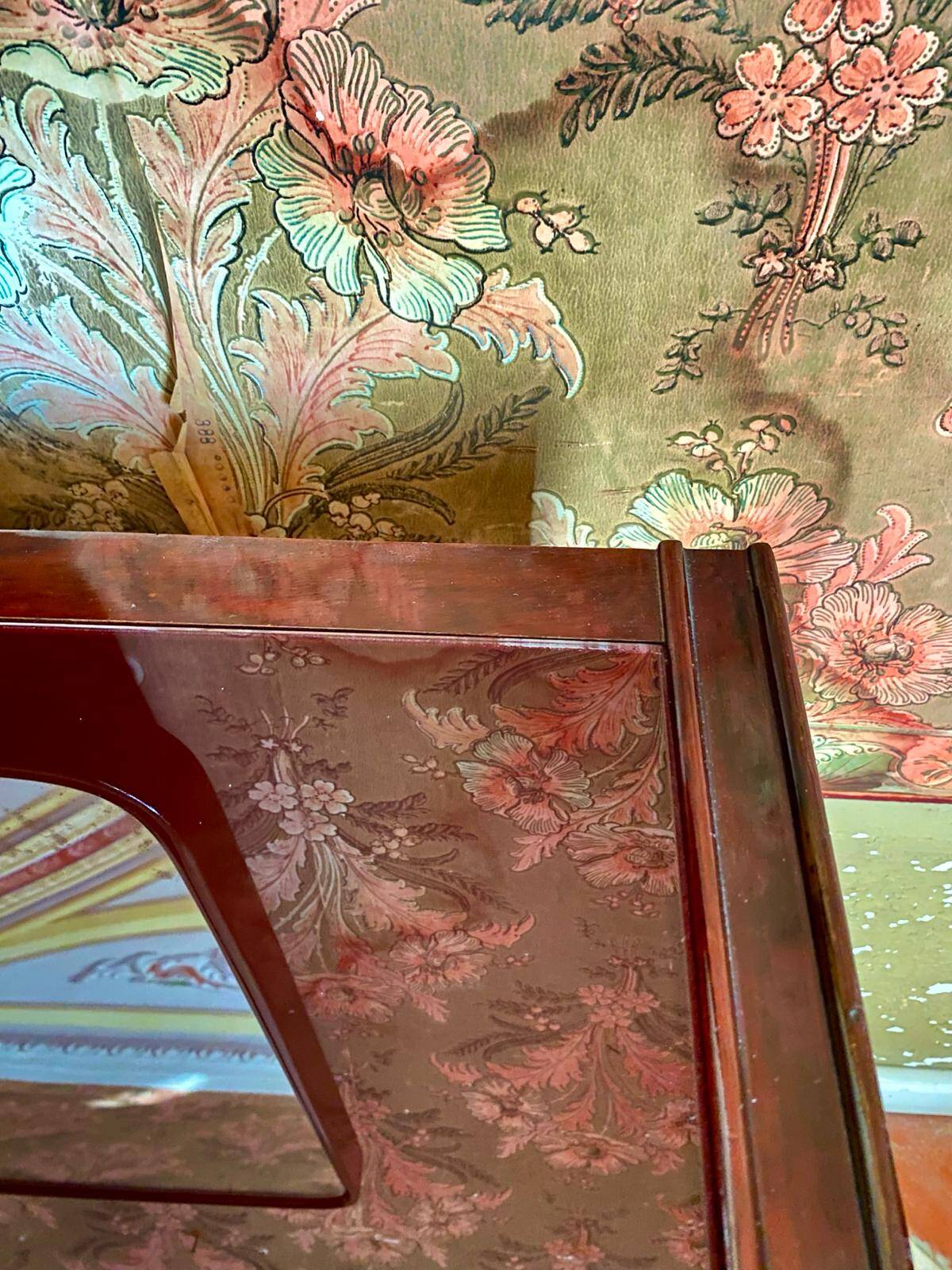 Midcentury Modern Big Mahogany Sideboard,  Osvaldo Borsani style , Italy 1950 's