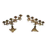 Pair of five-branched altar candlesticks