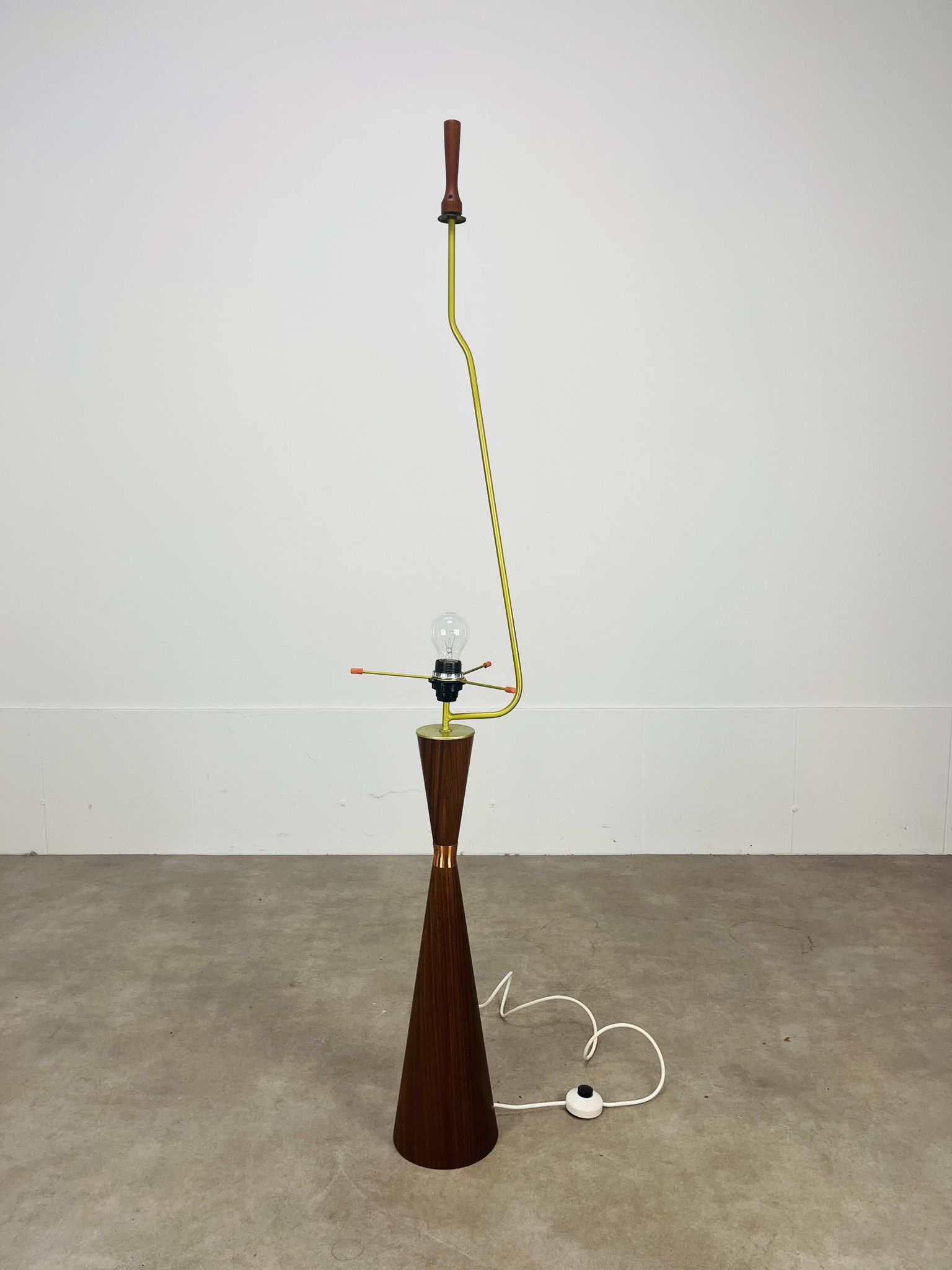 Scandinavian diabolo floor lamp in teak by Parker Knoll, 1960s