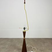 Scandinavian diabolo floor lamp in teak by Parker Knoll, 1960s