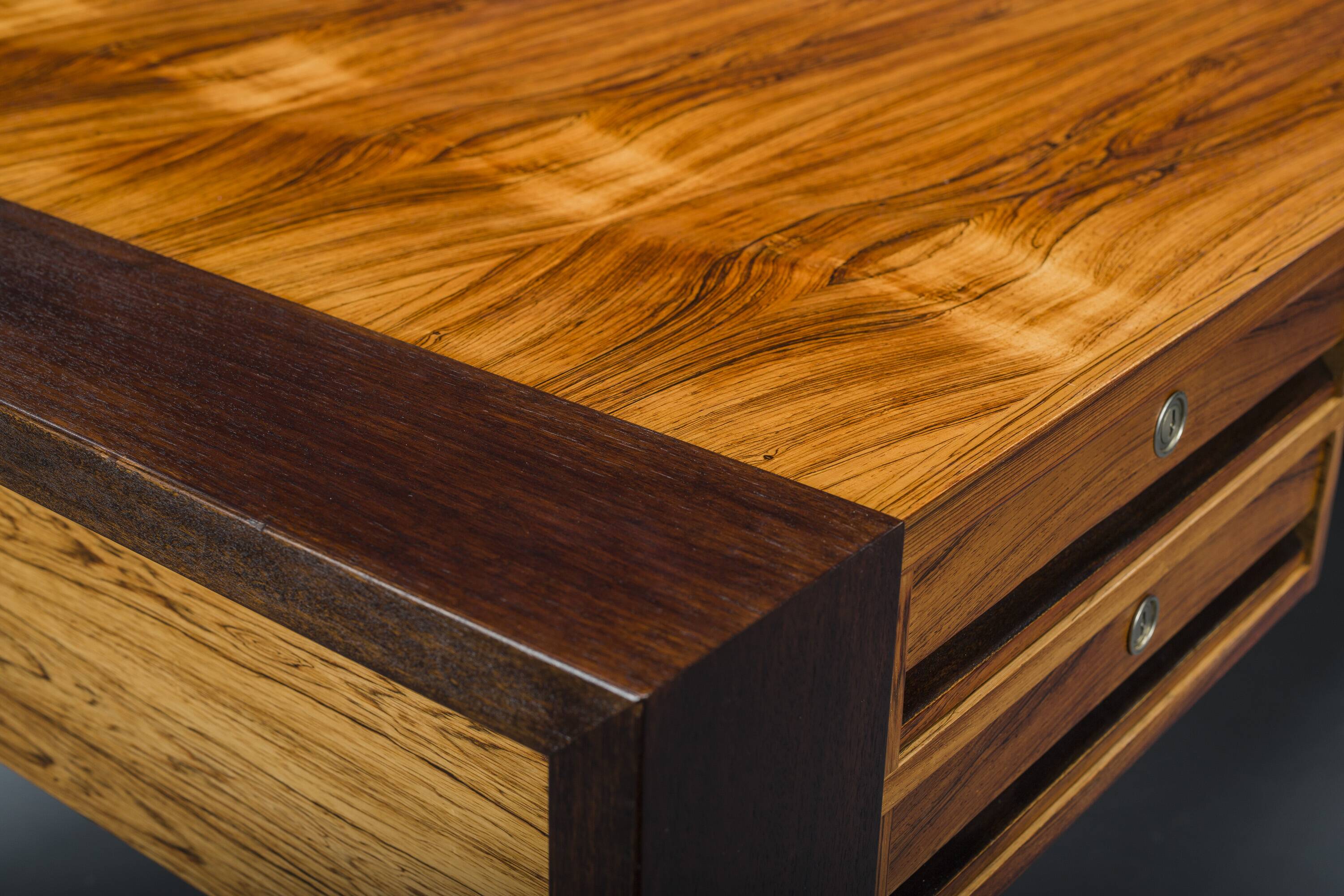 Vintage Rosewood Executive Desk, 1960s