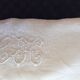 Tablecloth in very fine cotton, light ivory, 2 monograms LH.