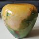 Ovoid-shaped vase, in blown art glass. Speckled inclusions