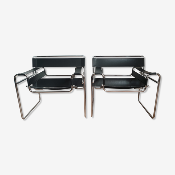 Pair of wassily armchairs by Marcel Breuer