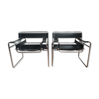Pair of wassily armchairs by Marcel Breuer