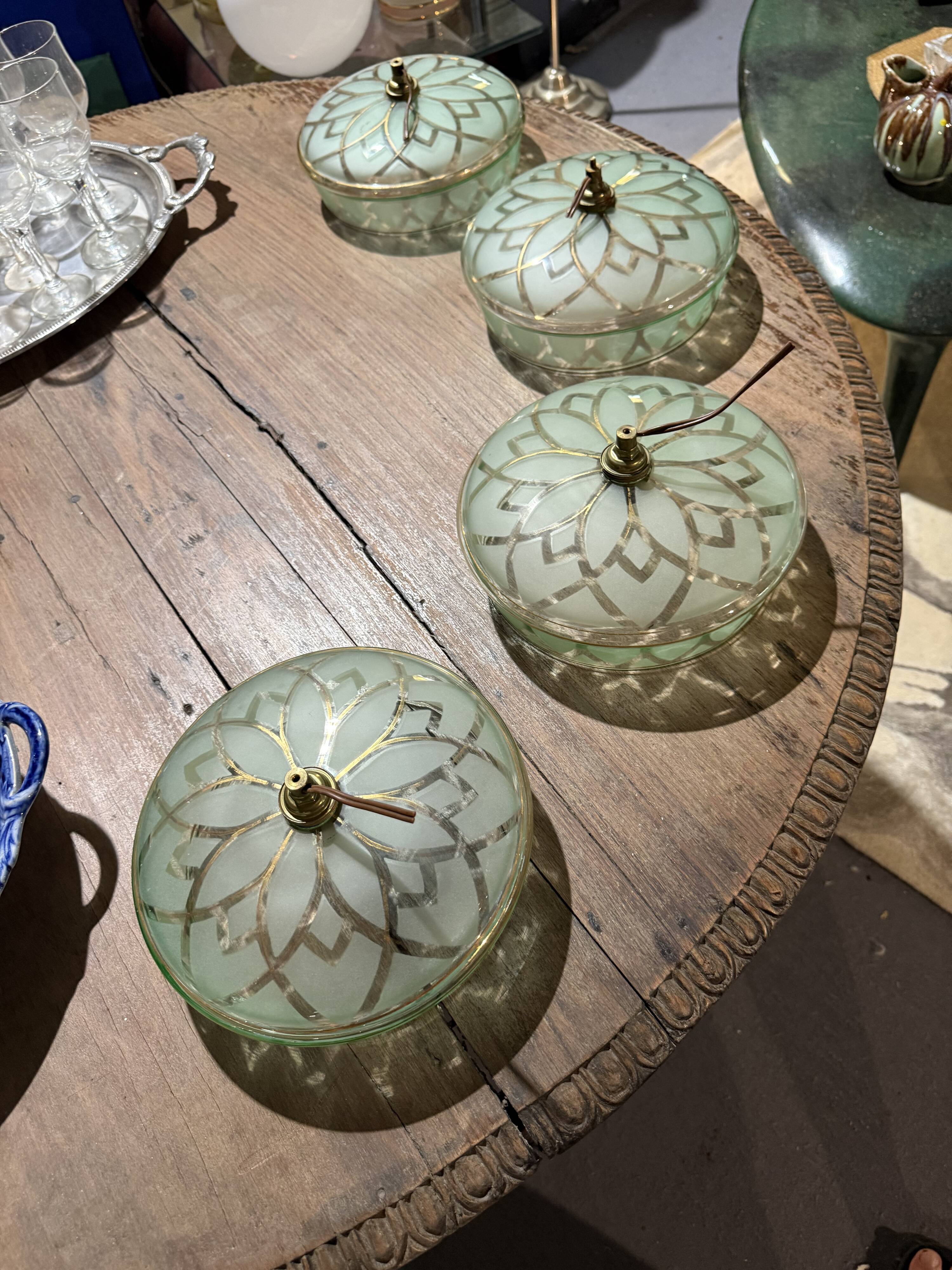 Set of 4 vintage ceiling sconces