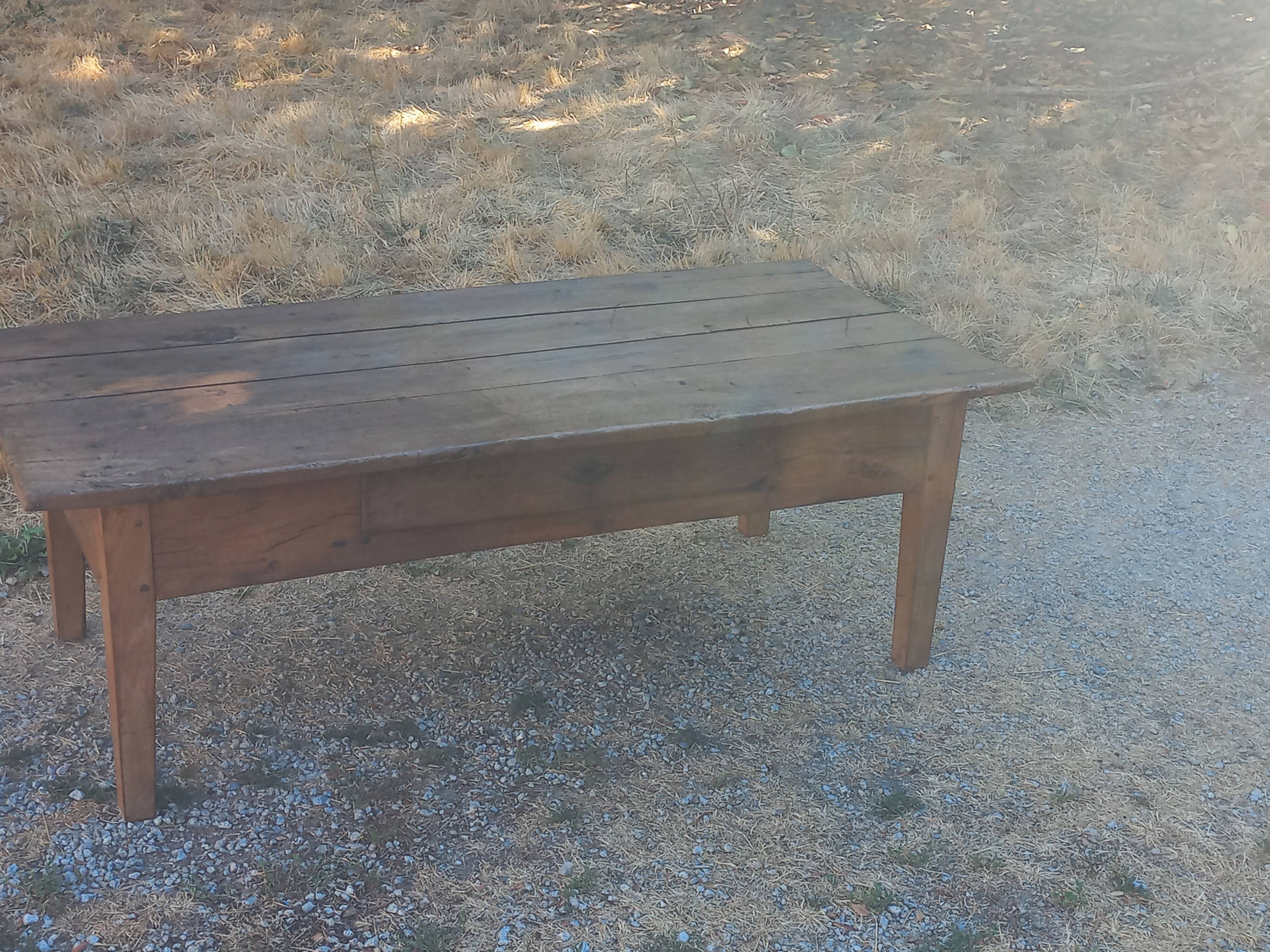 19th-century oak farmhouse coffee table 149cm
