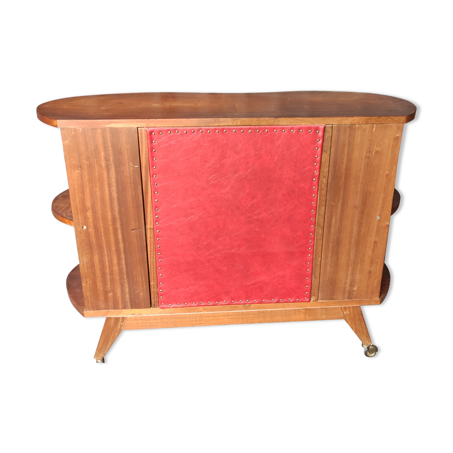 50s swivel bar in exotic wood, double sided