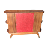 Bar pivotant années 50 en bois exotique, double face