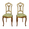 Paire de chaises en bois doré style Louis xv