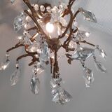 Bronze cage chandelier and crystal grapevines