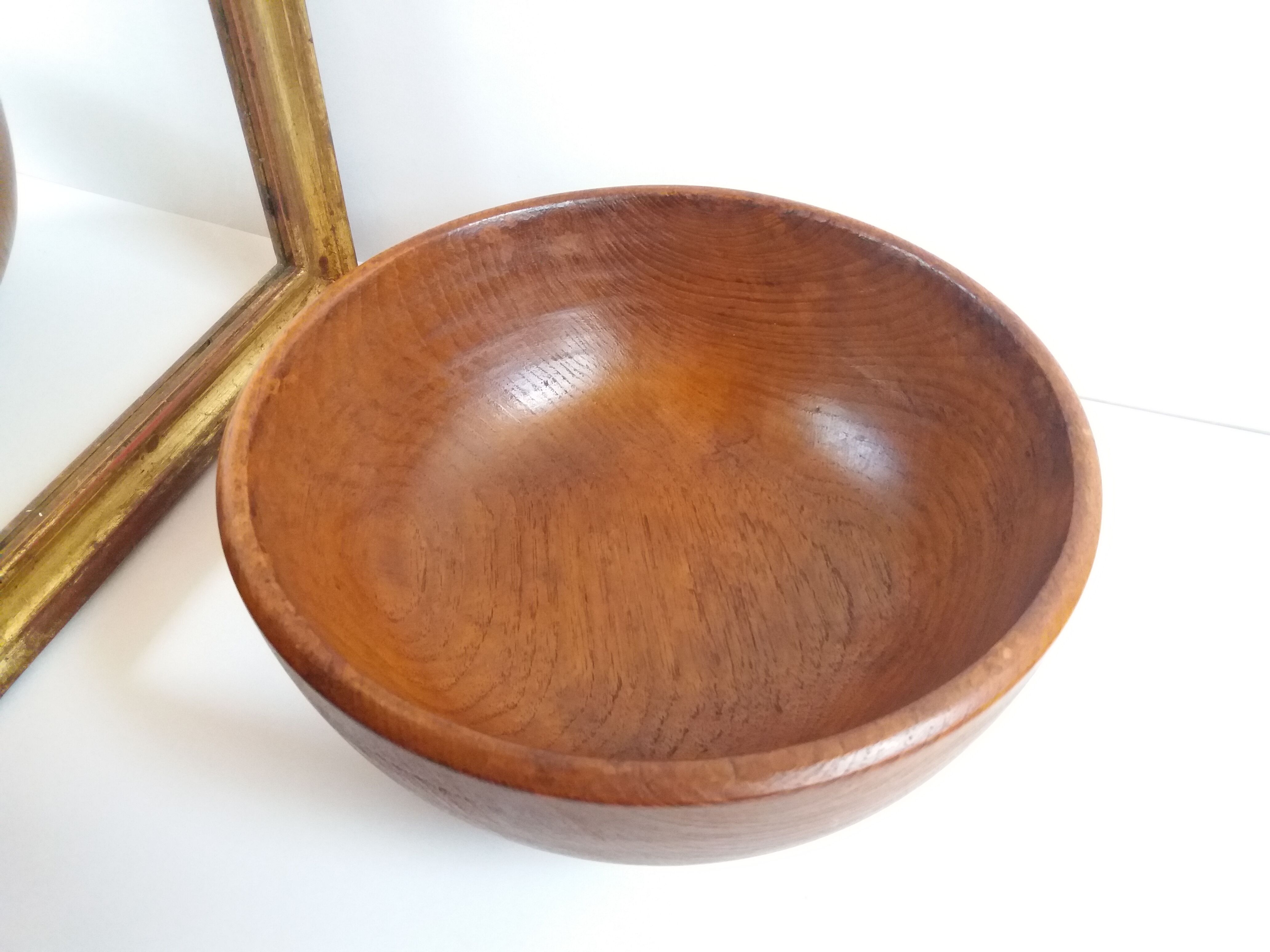 Empty old gilded wood pocket