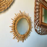 Authentic vintage bamboo mirror
