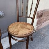 Lot de 4 chaises bistrot café bois courbé dépareillées