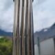 Large antique candle holder 45cm in silver metal