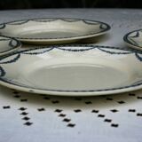 Set of 4 Salins earthenware plates, Vincennes model - Diam. 21.5cm