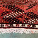 Antique turkmen tekke main carpet, 280x230 cm turkoman bokhara red black beige