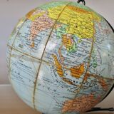 World map, terrestrial globe, Girard & Barrère edition, 1960s-70s