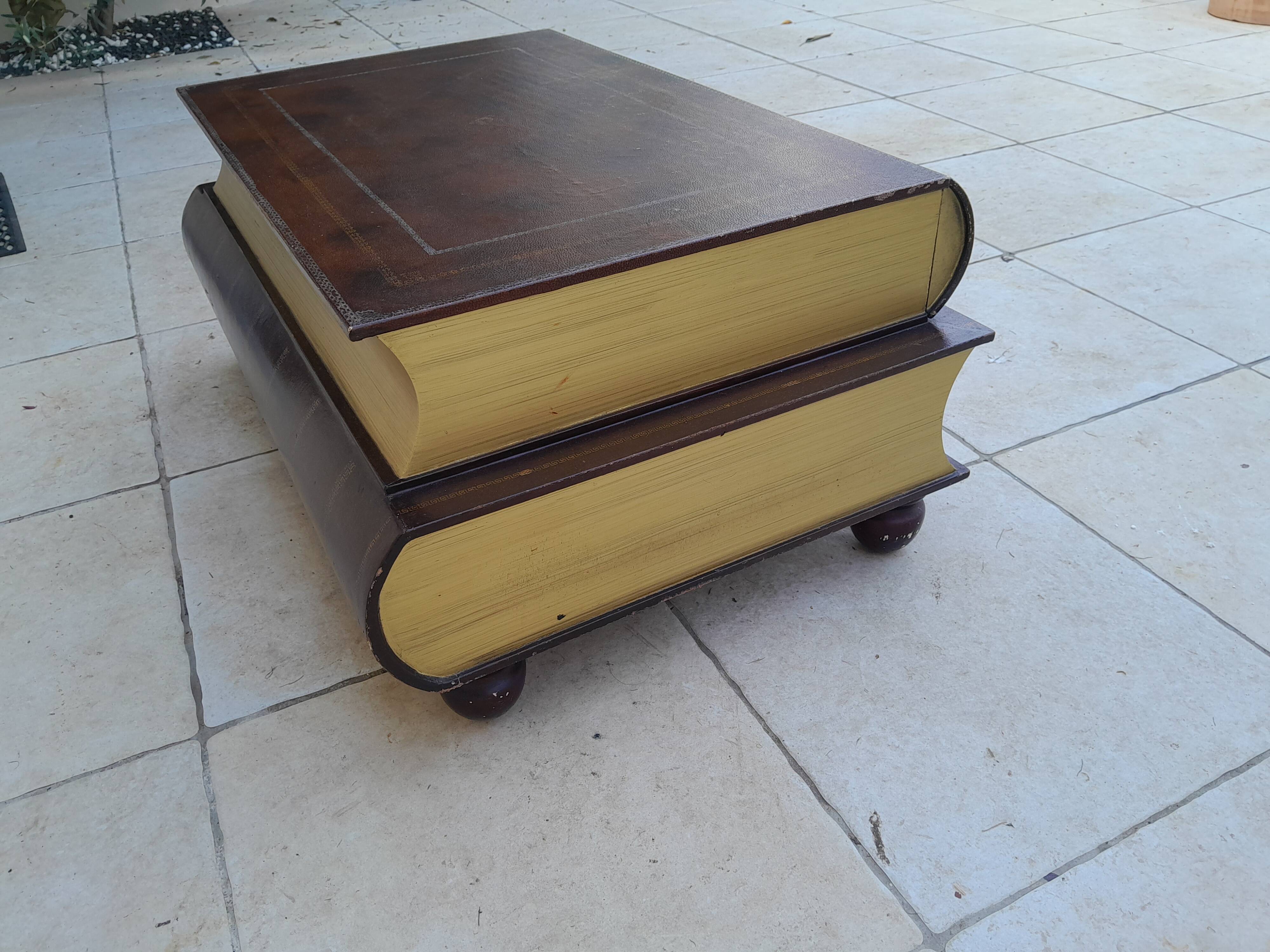 Vintage coffee table in the shape of an old book from the 80s