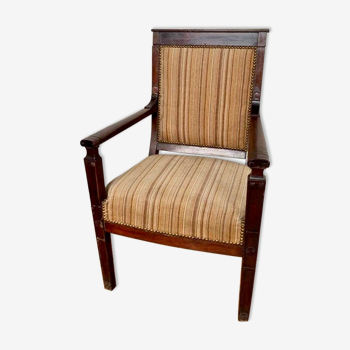 Empire office armchair in mahogany decor palmettes xviiith