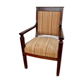 Empire office armchair in mahogany decor palmettes xviiith