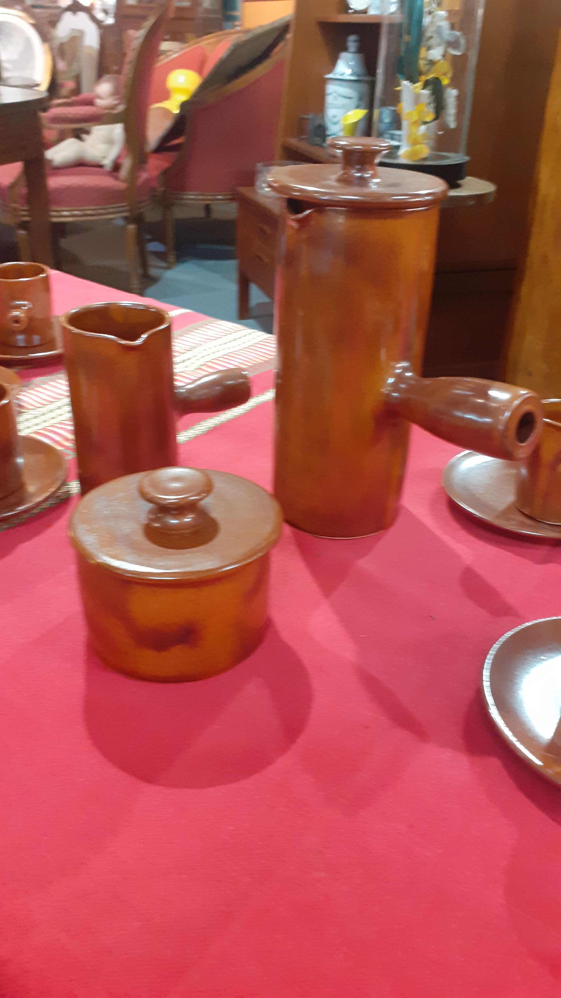 Stoneware coffee service vallauris félix ceram