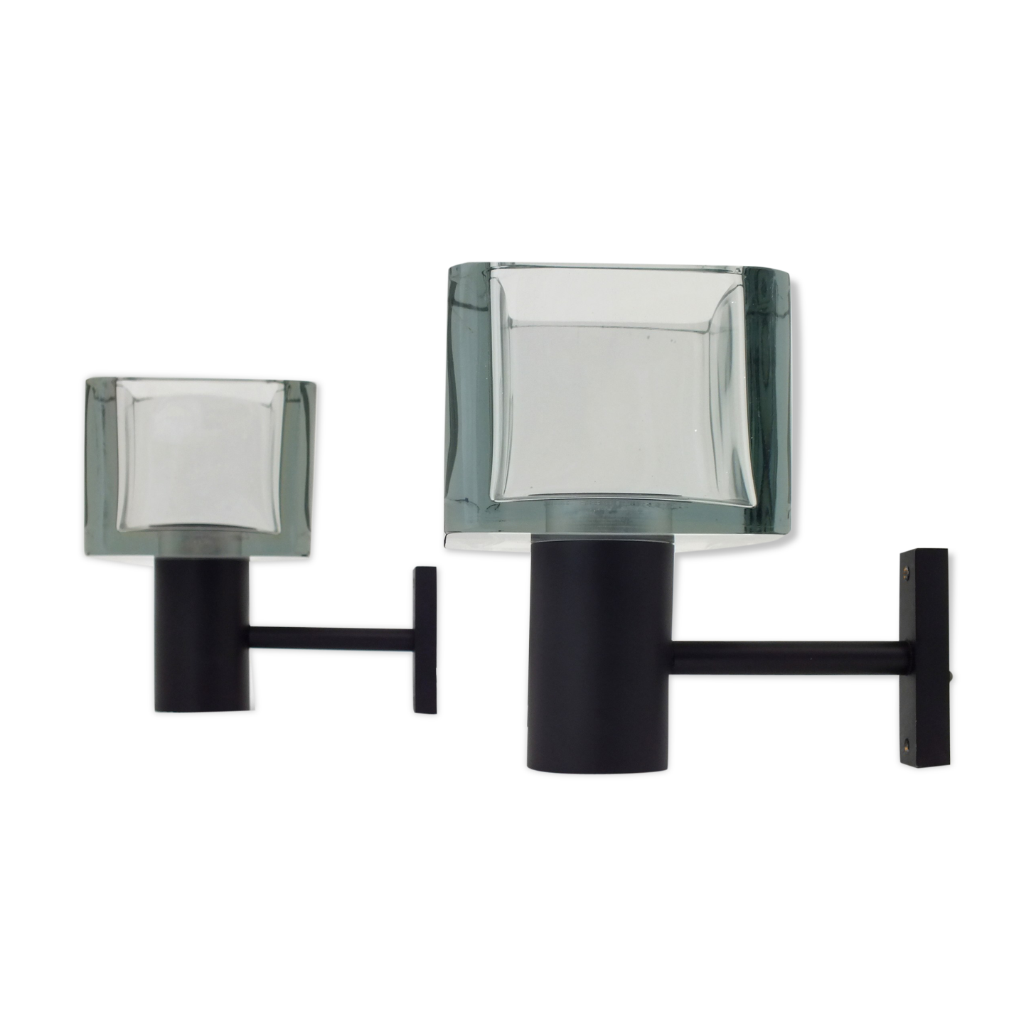 Two wall lamps in glass by Flavio Poli for Seguso Italy, '70s