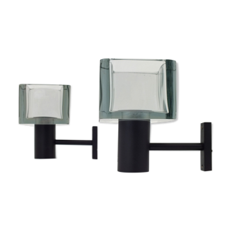 Two wall lamps in glass by Flavio Poli for Seguso Italy, '70s