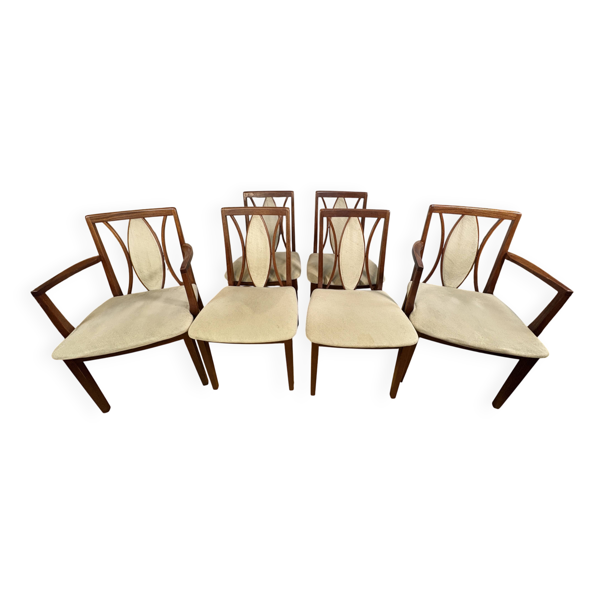 Set of 6 Mid-Century Retro Vintage Teak Dining Chairs by GPlan, 1970