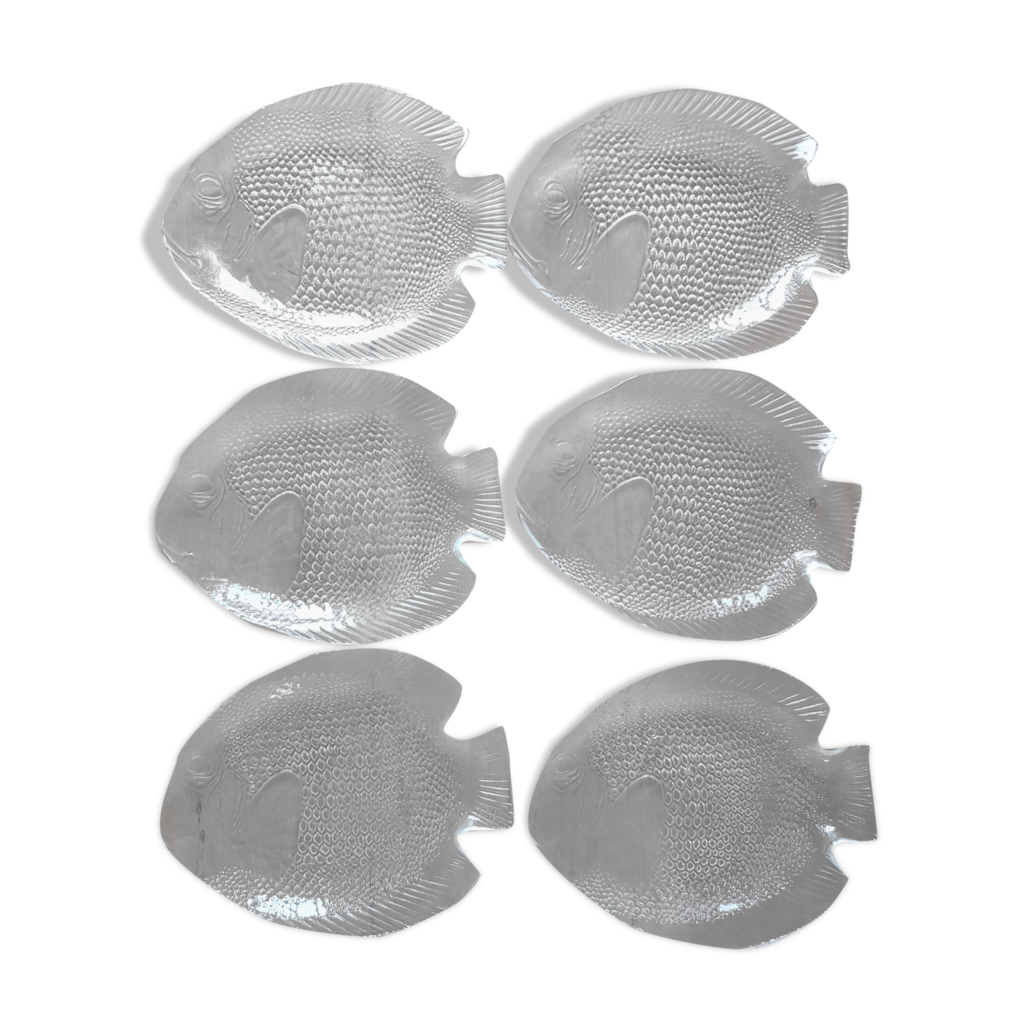 Set Of 6 Arcoroc Fish Plates Selency