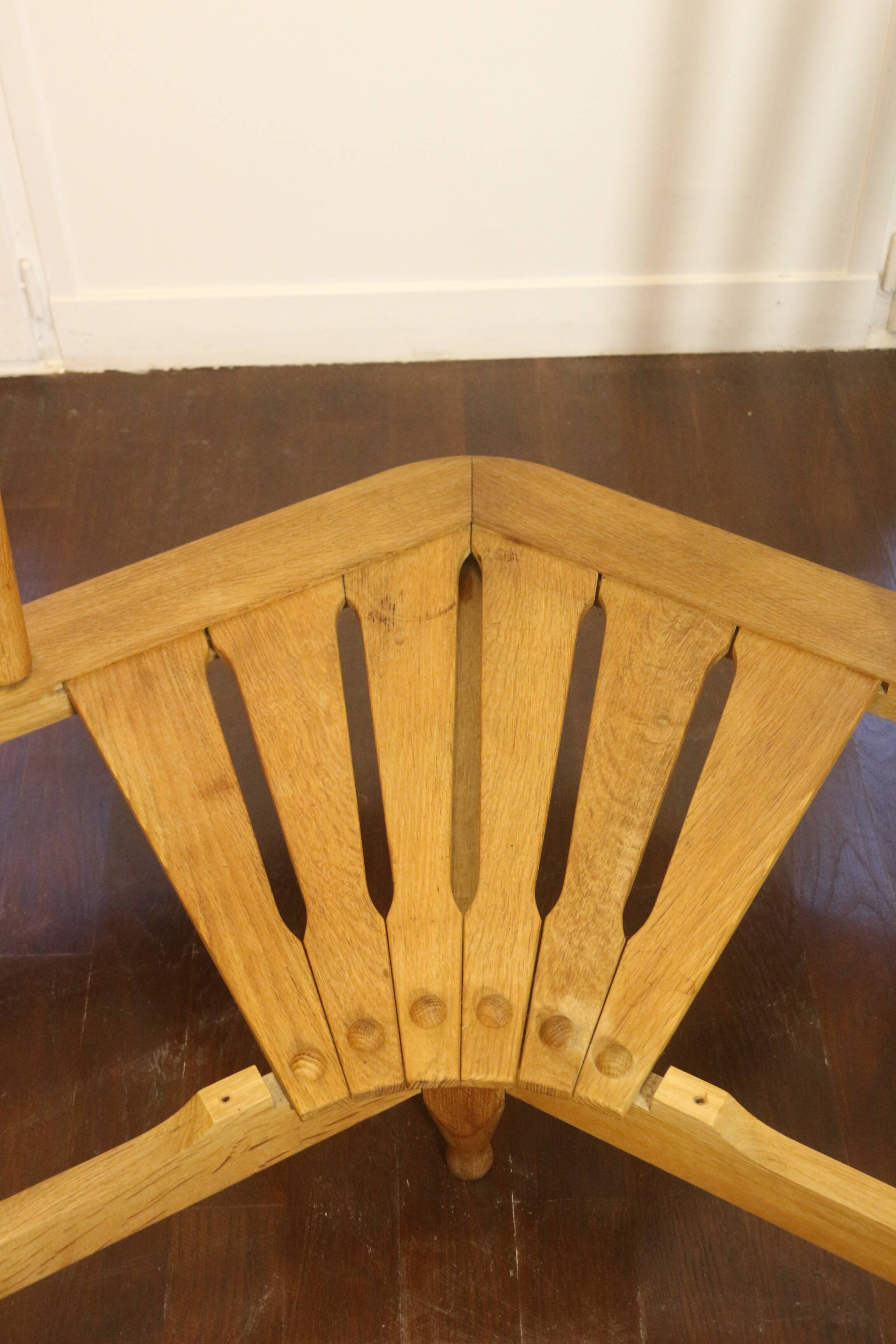 Fan bench by Guillerme and Chambron reupholstered